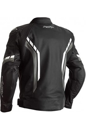 RST Axis Leather Jacket Veste en cuir Noir/Blanc 48