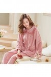 Pyjamas pour Femmes, Pyjamas Chauds Printemps et Hiver, Pyjamas en Velours, vêtements de Maison Confortables Couleur: Rose, 