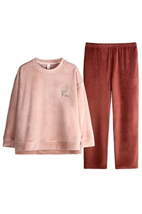 Ensemble de Pyjamas dhiver pour Femmes, Pyjama Thermique épais, Doux et Chaud, à Manches Longues, vêtements de détente pour 
