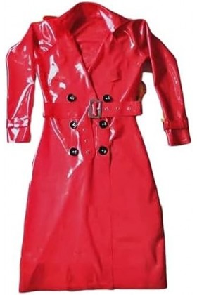 Manteau En Caoutchouc Coupe-vent En Latex Pour Femmes Rouges, Fait À La Main, Sexy, Avec Ceinture, Sur Mesure,Blanc,S