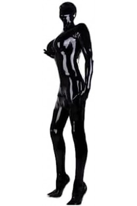 Latex Caoutchouc Femmes Catsuit Zipper Collants Body Full-Body Suit-Black,Noir,L