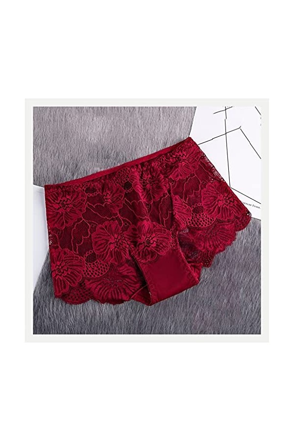 DSHGDJF 2 pièces Pleine Dentelle Taille Haute sous-vêtements Femmes Sexy Transparent Femmes Culotte Sexy Dentelle Culotte Str