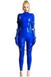 Catsuit Femme Bleu À Boucles,Bleu Foncé,3X-Grand