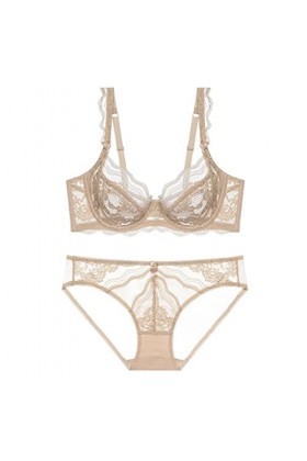 EYHLKM Sexy Lace Bra Big Breasts montrent de Petits Seins de Section de Soutien-Gorge Beaux Seins -Minces Color : Khaki, Siz