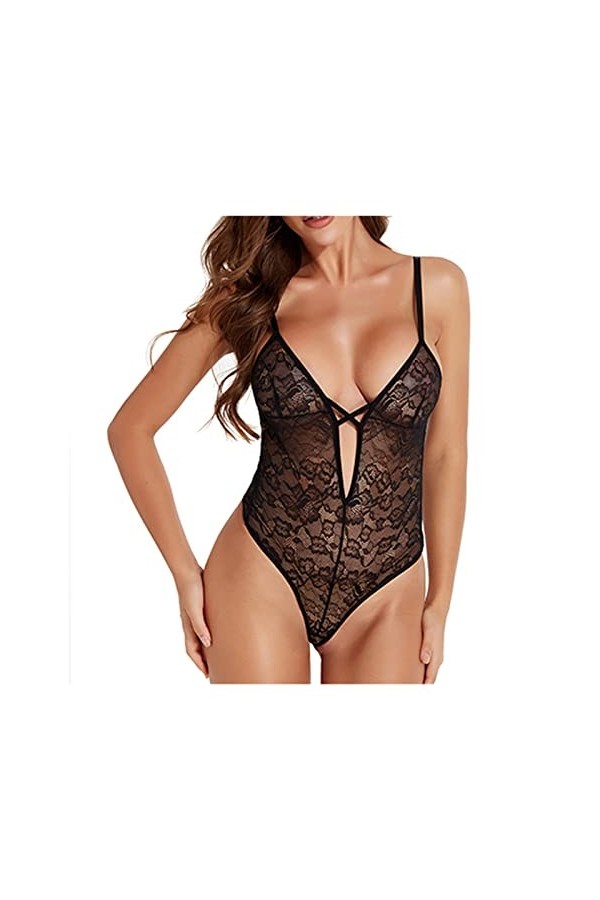 KJGLW Combinaison Femme Pyjama Dentelle Sexy Lingerie Sexy sous-Vêtements Une Pièce Color : D, Size : M 
