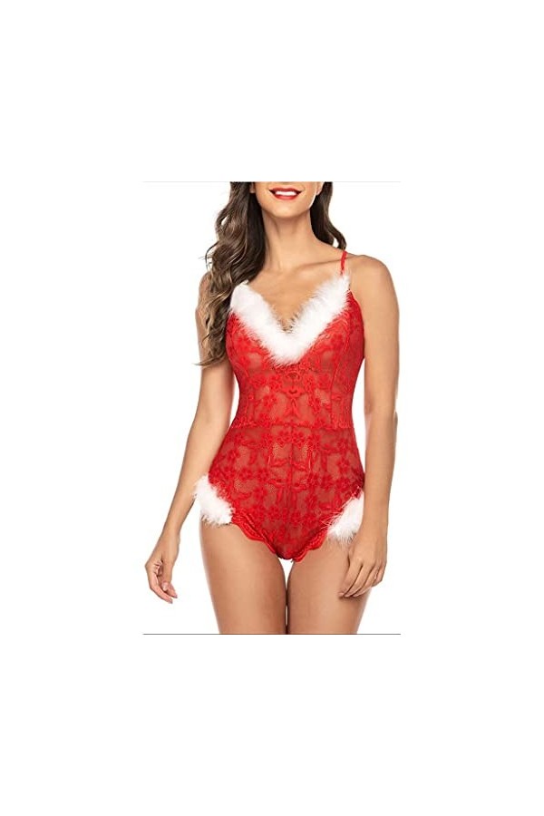 GFDFD Lingerie Sexy Femme Dentelle Combinaison Lingerie Maille Combinaison Troncs Pyjama Femme Color : D, Size : M 