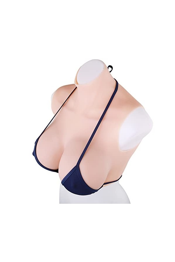 PHASFBJ Faux Seins Plastron Seins en Silicone B-G Cup, Remplissage en Silicone Doux pour la Peau + Conception de Dissipation 