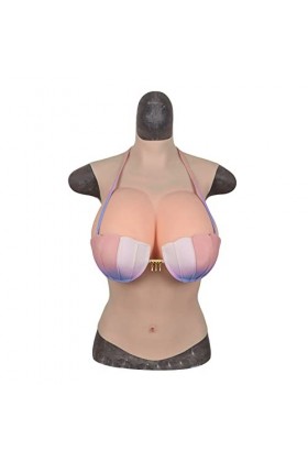 WQCZM Réaliste Silicone/Coton Rempli Plastron Poitrine Formes G Tasse Faux Seins Enhancer pour Drag Queen Mastectomie Prothès