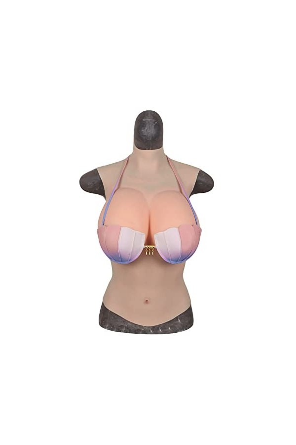 WQCZM Réaliste Silicone/Coton Rempli Plastron Poitrine Formes G Tasse Faux Seins Enhancer pour Drag Queen Mastectomie Prothès