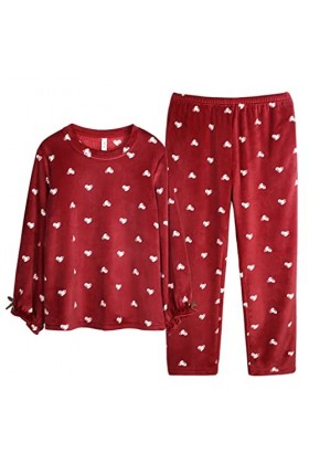Pyjamas Ensemble de Pyjamas pour Femmes dhiver à Manches Longues épaissi Pyjama Mignon Pyjama décontracté étudiant Pyjamas 