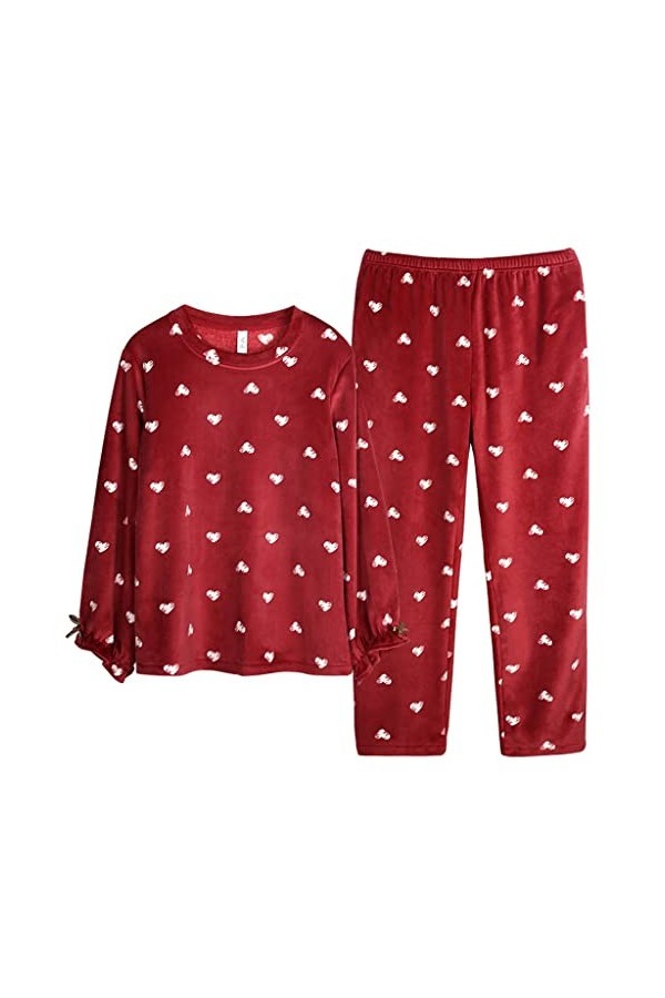 Pyjamas Ensemble de Pyjamas pour Femmes dhiver à Manches Longues épaissi Pyjama Mignon Pyjama décontracté étudiant Pyjamas 