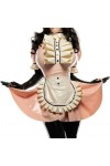 PODSI Sexy French Maid Latex Dress Zipper Back Tablier à Manches Courtes avec Larges Volants Garnitures,Bleu Et Noir Blanc,XX