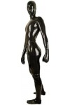 Sexy Mens Full Body Latex Catsuit Fetish Ruuber Toes Chaussettes Avec Fermeture À Glissière À Lentrejambe,Dames Noir,3XL