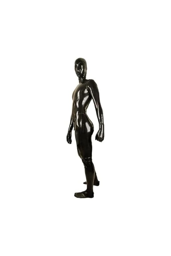 Sexy Mens Full Body Latex Catsuit Fetish Ruuber Toes Chaussettes Avec Fermeture À Glissière À Lentrejambe,Dames Noir,3XL