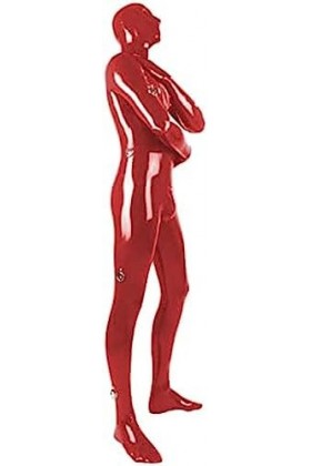 Combinaison En Latex Caoutchouc Full Body Body Rouge Catsuit,Femelle Rouge,XL