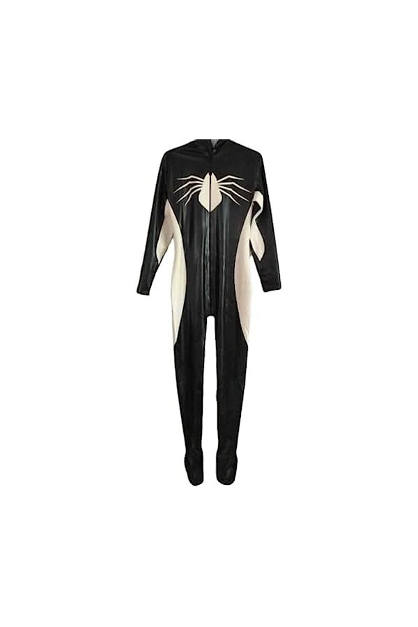 Latex Rubber Party Uniform Body Suit-Noir Blanc,Noir Blanc,XL