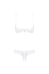 Obsessive Ensemble de Lingerie Femme à 2 pièces: Soutien-Gorge et Slip, Blanc Ouvert, S-M
