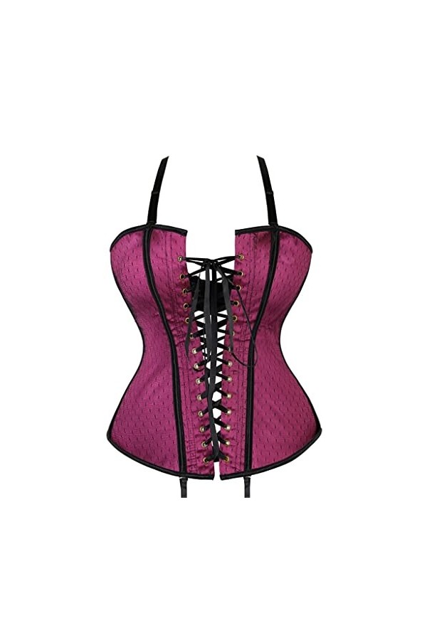 Lingerie Underwear Thin Shoulder Strap Lace Wave Waist Toning Garment Appeal Garter with Breast Color : Red Size : M Code 