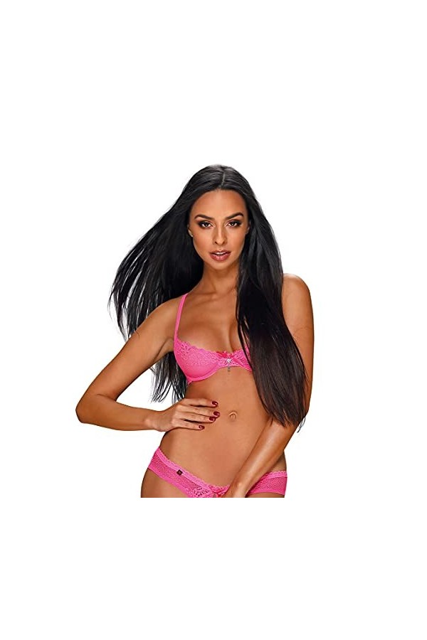 Obsessive Ensemble de Lingerie Femme à 2 pièces: Soutien-Gorge et Slip, Blanc Ouvert, S-M