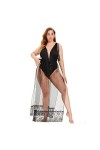 TKFDC Lingerie Grande Taille for Femmes Fat MM Pyjama Sexy One-Piece Underwear Lace Sexy One-Piece Long Dress Underwear Colo