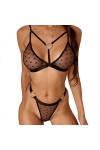 ROSVAJFY Ensemble de Lingerie Transparent Femme Sexy Ensembles de soutien-gorge et de string en maille, Costume de Dormir Bab