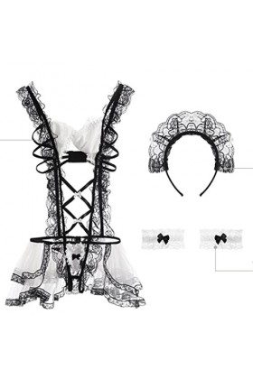 LXXSH Ensembles de sous-vêtements for Filles sans enlever la Combinaison Uniforme Grande Taille Tease Set Color : D, Size : 