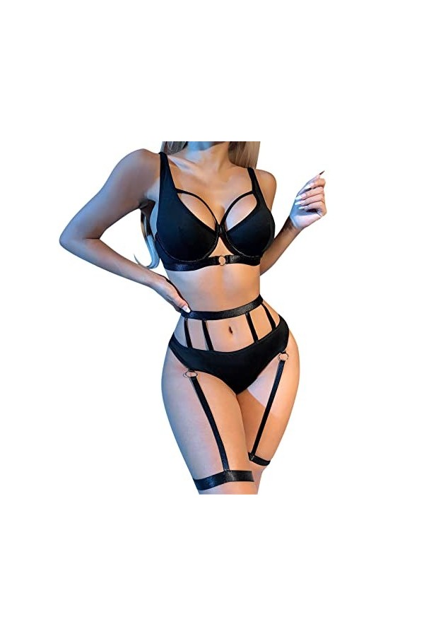 Lingerie Erothique Sexy Femme Ensemble Complet Sexy Lingerie Coquine Ensemble de Lingerie Féminine avec Porte-Jarretelles Ens