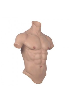 HSDCK Faux mâle Poitrine en Silicone Muscle moitié du Corps Col Haut Hollaween Props Cosplay Costume Mascarade Simulation Pea
