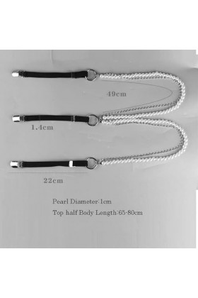 MeLtor Pearl Belt Sweet White Vêtements Porte-jarretelles Accessoires Cadeau, gris clair, Light Grey