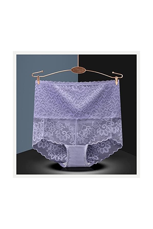 DSHGDJF 2 pièces Taille Haute Culotte Femmes sous-vêtements Sexy Dentelle Culotte Bodyshaper Femme caleçon sans Couture Slips