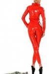 Catsuit En Latex Sexy Rouge Avec Quatre Fermetures Éclair, Combinaison En Caoutchouc, Costume De Corps, Dans Lensemble,Doré 