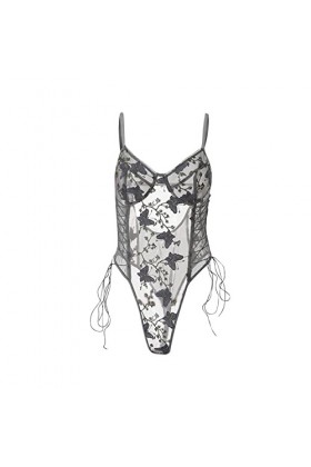 WYFDP Lingerie Sexy Lingerie Halter Combinaison Pyjama Creux Transparent Body Couleur : A, Taille : Code L 