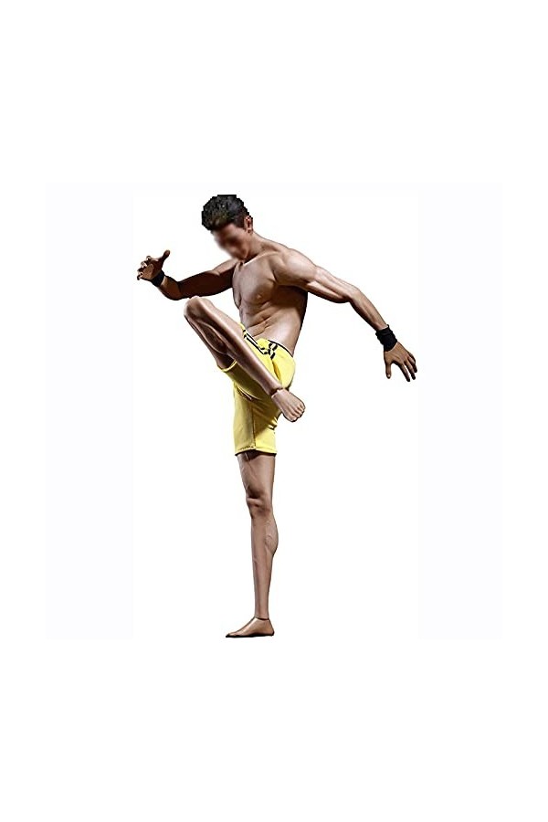 LTLGHY 1/6 Scale Seamless Male Muscular Body, 12In Super Flexible Action Figure with Stainless Steel Skeleton, Ordinary Compl
