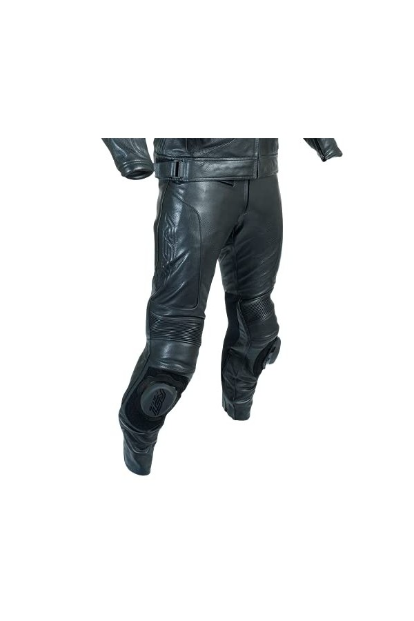 RST Pantalon de Moto Homme en Cuir Noir a Jambe Courte GT CE Taille 48