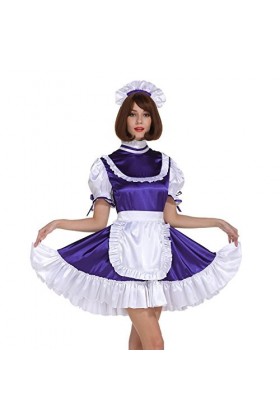 GOceBaby Crossdress Robe Sissy Fille Servante Violette Drapée Verrouillable XXL 