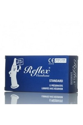 LABORATOIRE POLIDIS - Préservatifs REFLEX Condoms® Standard 185mm - Lisse Et Soyeux - Lubrifié Avec Réservoir - Plaisir Et Ef