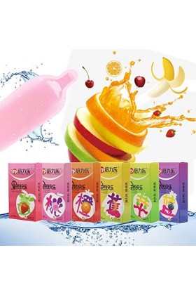 NOPNOG Lot de 10 préservatifs ultra fins en latex de caoutchouc naturel goût fruité