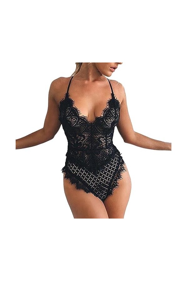 Combinaisons Sexy Femme Lingerie Sexy Une Pièce en Dentelle Fronde Lingerie Sexy Femme Coquine Hotlingerie Erothique Sexy Lin