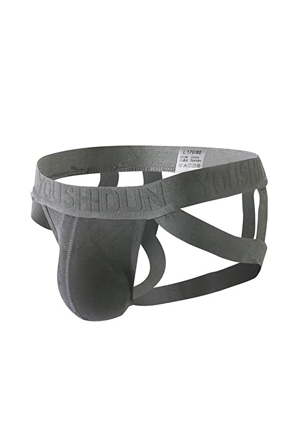 Mymyguoe Jockstrap String Hommes Slip Sous-vêtements de Sport Jocks Sous-vêtements Sport Pants Culotte Confortable Thongs Tan