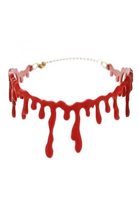Dosige Collier Déguisement Collier Rouge Sanglant de Simulation Faux Sang Choker Collar pour Halloween