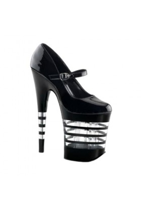 PROMI Talon Aiguille Chaussures Féminines À Talon Fin De 20 Cm-Black||44