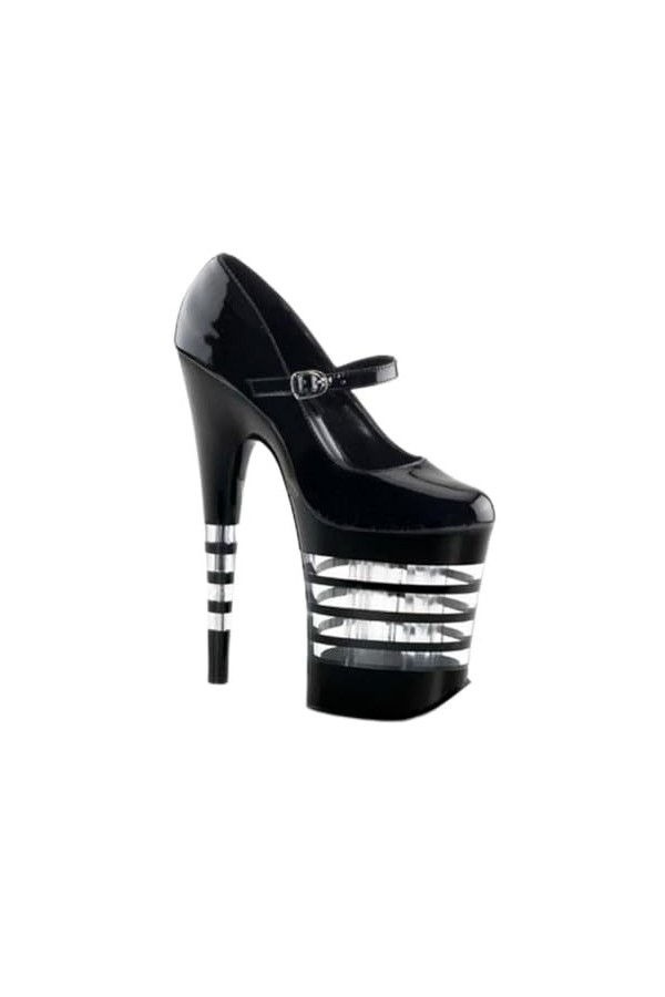 PROMI Talon Aiguille Chaussures Féminines À Talon Fin De 20 Cm-Black||44