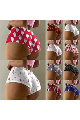 Mymyguoe Femmes Tangas Sans Couture String Tangas Femmes Sans Couture Slips String Taille Basse Tanga Femme Renne Imprimé Fem