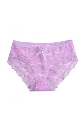 SUPTTING Culotte en Dentelle Sexy pour Femme, Pantalon en Maille Creuse, Nœud à Taille Basse