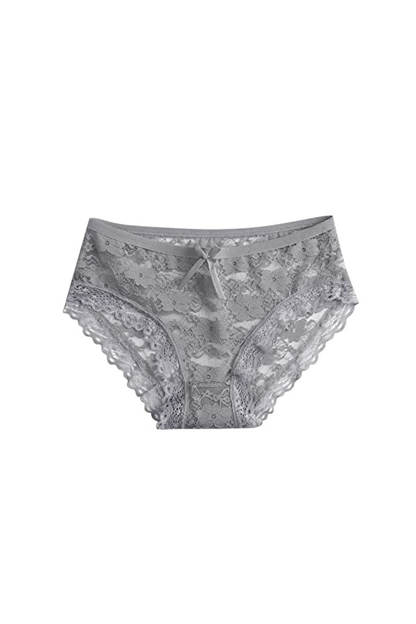 SUPTTING Culotte en Dentelle Sexy pour Femme, Pantalon en Maille Creuse, Nœud à Taille Basse