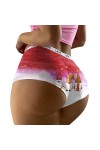 Mymyguoe Lingerie pour femme - Culotte hipsters - String - Sous-vêtements de Noël - Couple - Look partenaire - Culotte bonhom