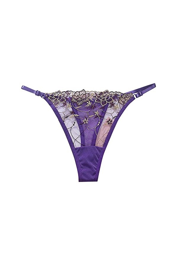 SUPTTING Culotte Thong Sexy de Grande Taille pour Femme, Brodée, Maille Creuse, Séduisante