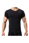 Tanga Sous-vêtements érotiques sexy pour homme en soie glacée T-shirt à manches courtes ultra fin et transparent Mode dété S
