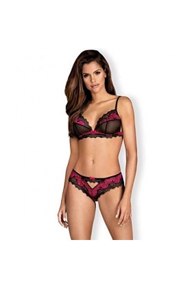 Obsessive Ensemble Soutien-Gorge 2 PiCes Tulia - Noir/Rose S-M