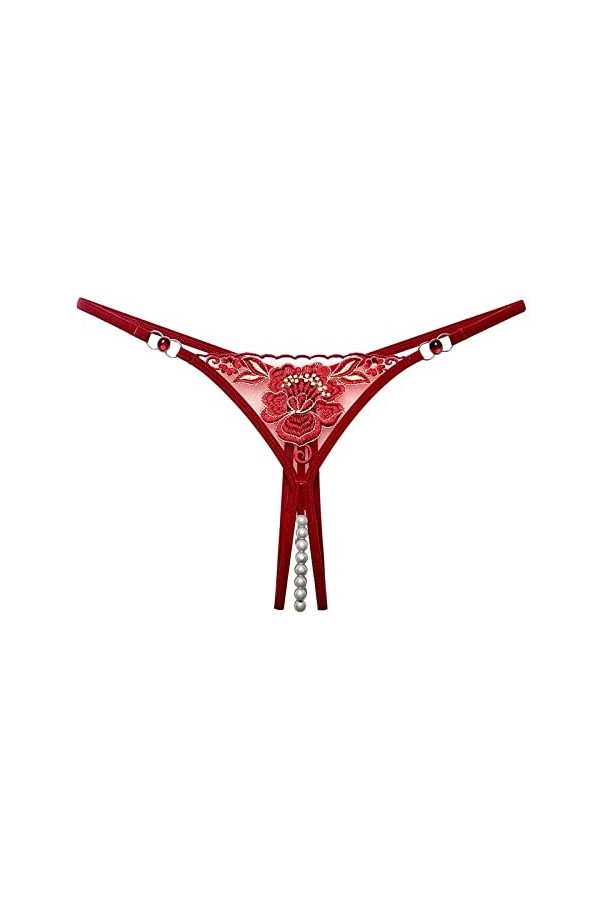 SUPTTING Culotte en Dentelle Sexy pour Femme, Culotte Creuse, Culotte à Lacets, String, Lingerie